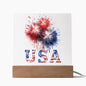 USA Fireworks | Square Acrylic Plaque