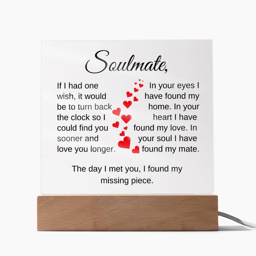 Soulmate I Found My Missing Piece | Square Acrylic Plaque