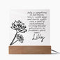 Personalized July Birth Month Flower Acrylic Sign, Custom LED Sign Birth Month WildFlowers,Custom made Signs,Personalized name plaque decor