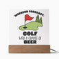 Weekend Forecast Golf | Square Acrylic Plaque