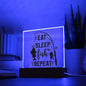 Eat Sleep Fish Repeat | Square Acrylic Plaque
