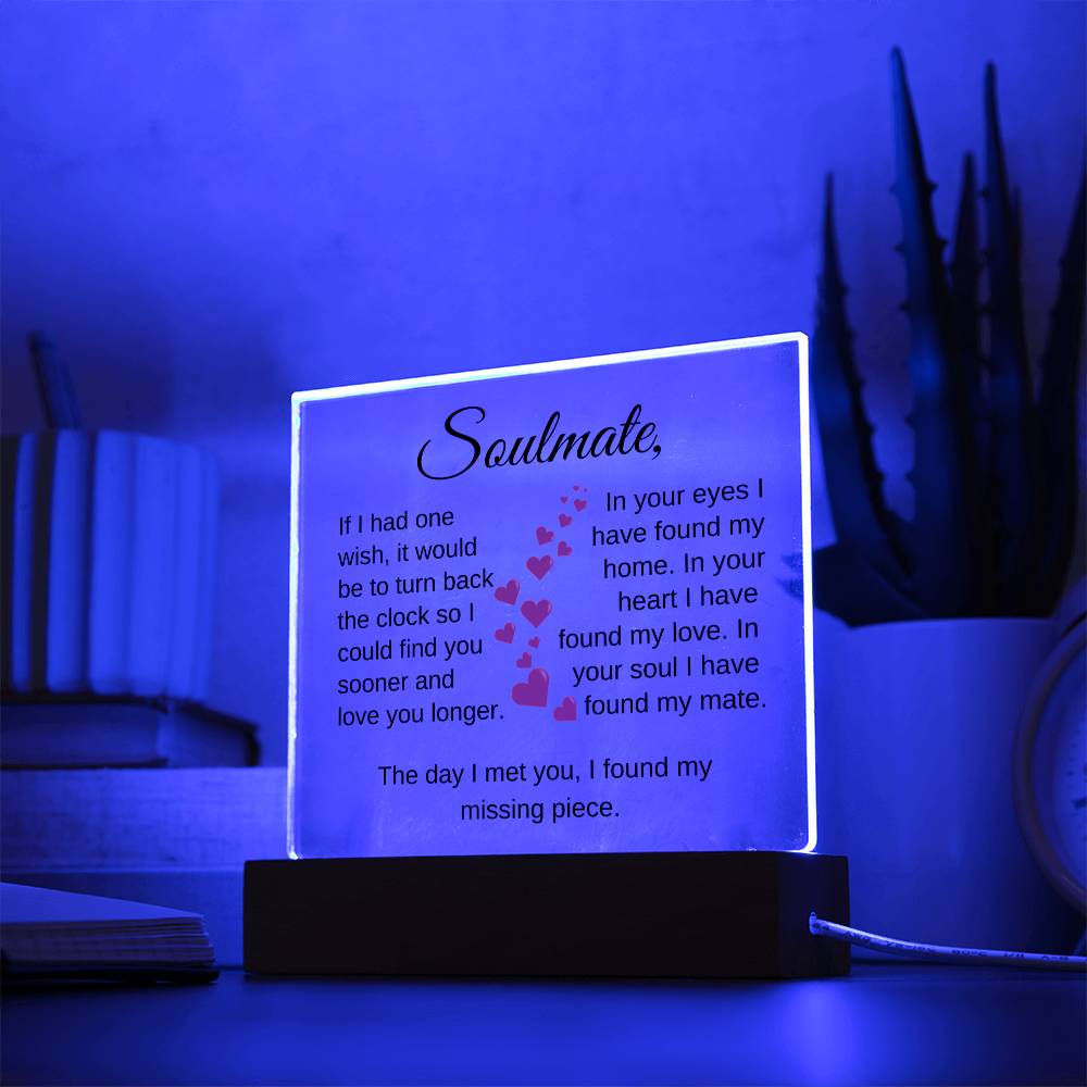 Soulmate I Found My Missing Piece | Square Acrylic Plaque