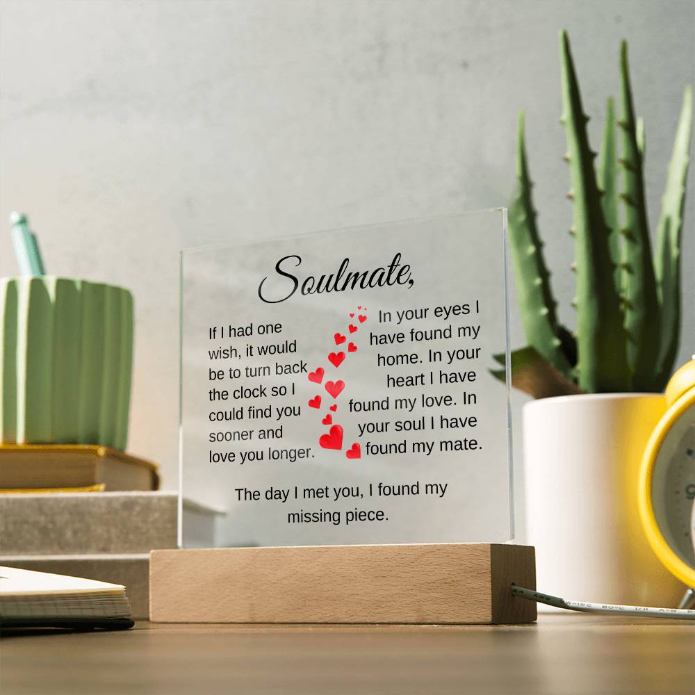 Soulmate I Found My Missing Piece | Square Acrylic Plaque