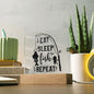 Eat Sleep Fish Repeat | Square Acrylic Plaque