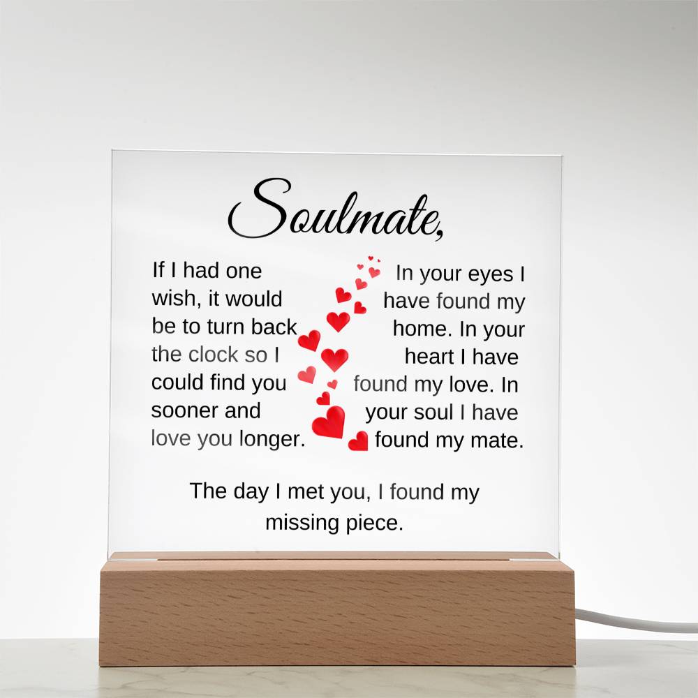 Soulmate I Found My Missing Piece | Square Acrylic Plaque