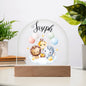 Personalized Baby Cloud Nine Friends Domed Acrylic Plaque, Baby Room Decor, Kids Room Decor, Kids Nightlight