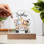 Personalized Baby Safari Friends Domed Acrylic Plaque, Baby Room Decor, Kids Room Decor, Kids Nightlight