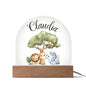Personalized Baby Animal Friends Domed Acrylic Plaque, Baby Room Decor, Kids Room Decor, Kids Nightlight