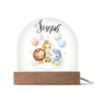 Personalized Baby Cloud Nine Friends Domed Acrylic Plaque, Baby Room Decor, Kids Room Decor, Kids Nightlight