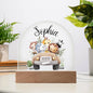 Personalized Baby Safari Friends Domed Acrylic Plaque, Baby Room Decor, Kids Room Decor, Kids Nightlight