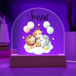 Personalized Baby Cloud Nine Friends Domed Acrylic Plaque, Baby Room Decor, Kids Room Decor, Kids Nightlight