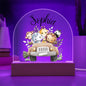 Personalized Baby Safari Friends Domed Acrylic Plaque, Baby Room Decor, Kids Room Decor, Kids Nightlight
