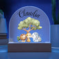 Personalized Baby Animal Friends Domed Acrylic Plaque, Baby Room Decor, Kids Room Decor, Kids Nightlight