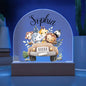 Personalized Baby Safari Friends Domed Acrylic Plaque, Baby Room Decor, Kids Room Decor, Kids Nightlight