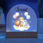 Personalized Baby Cloud Nine Friends Domed Acrylic Plaque, Baby Room Decor, Kids Room Decor, Kids Nightlight