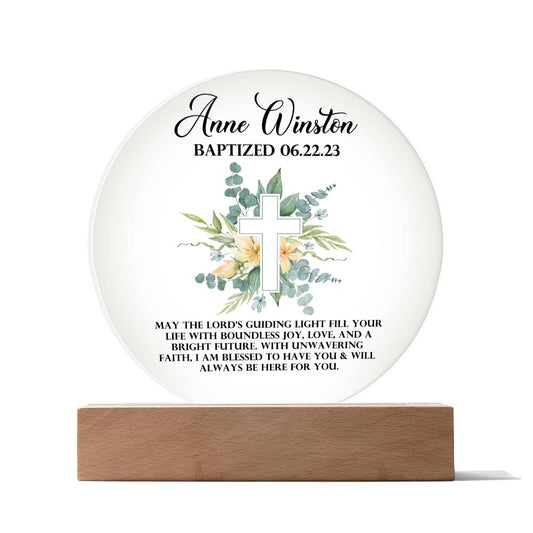 Faith Baptism Round Acrylic Plaque