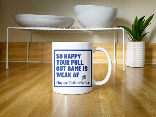 So Happy Blue 11 oz. White Mug