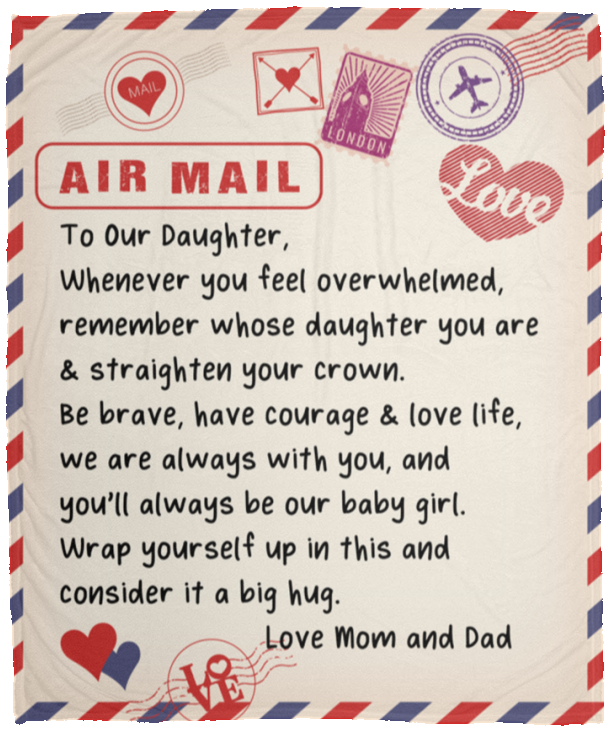 Air Mail-To Our Daughter | Fleece Blanket