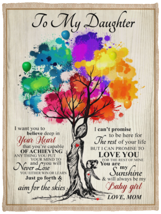 To My Daughter Love Tree | Cozy Fleece Blanket