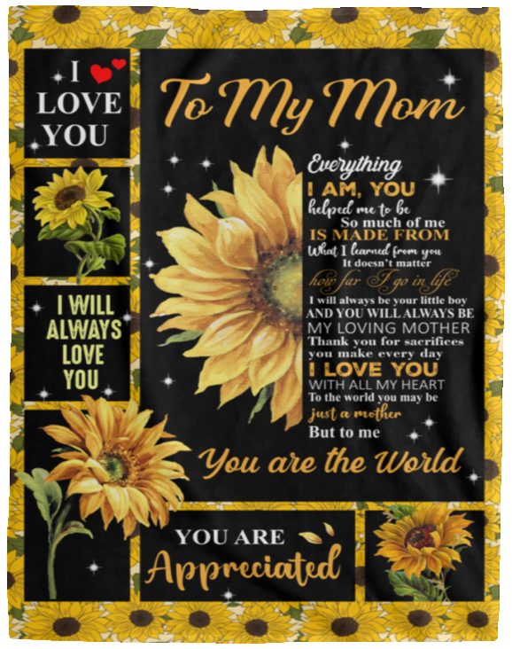 To My Mom from Son Sunflower | Cozy Plush Fleece Blanket