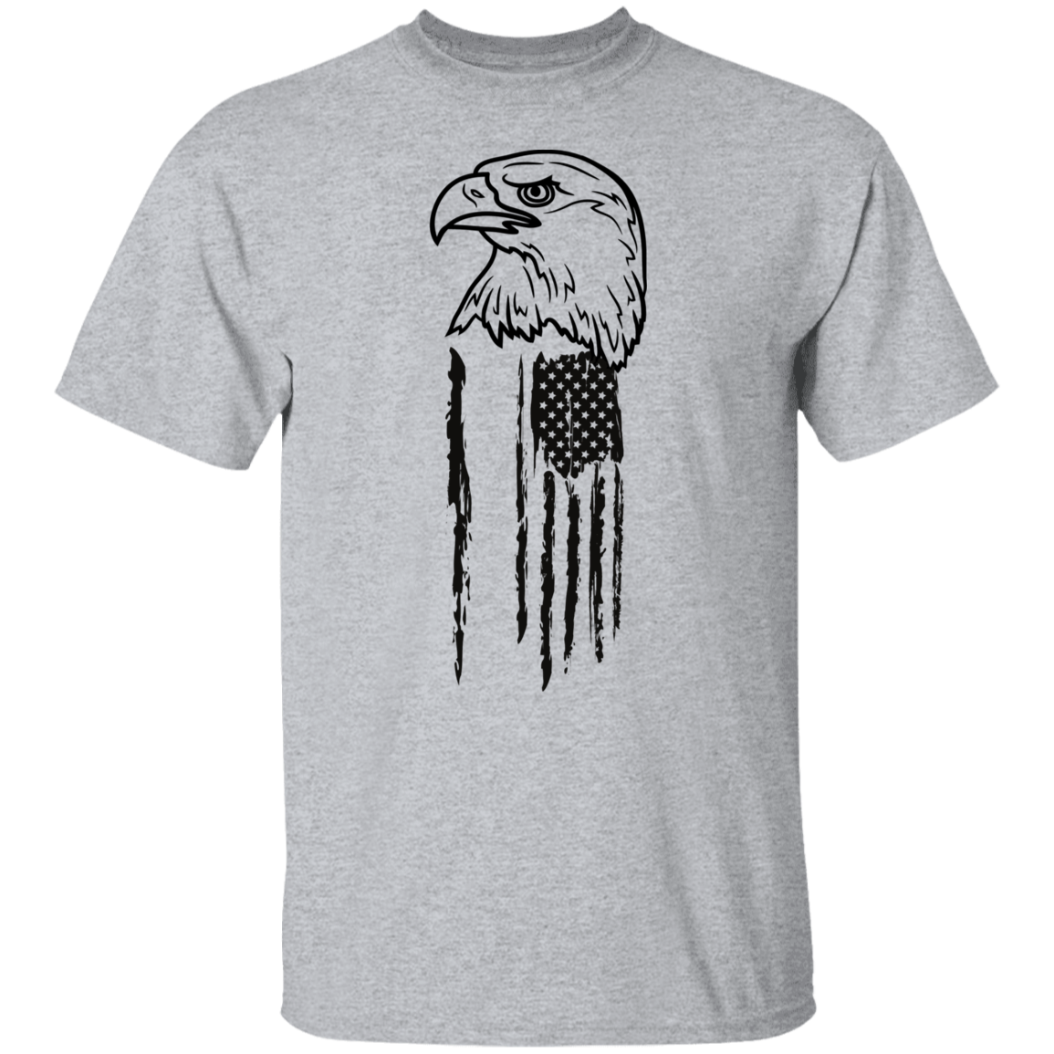 Distressed Side Eagle Black | T-Shirt