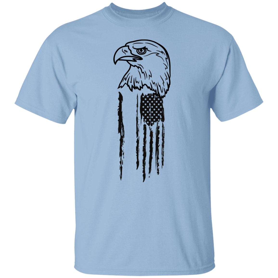 Distressed Side Eagle Black | T-Shirt