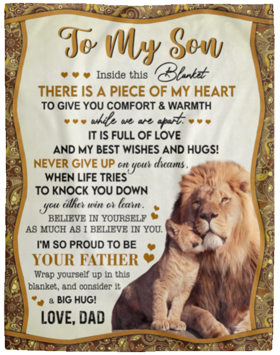 To My Son A Piece of My Heart Love Dad | Cozy Plush Fleece Blanket