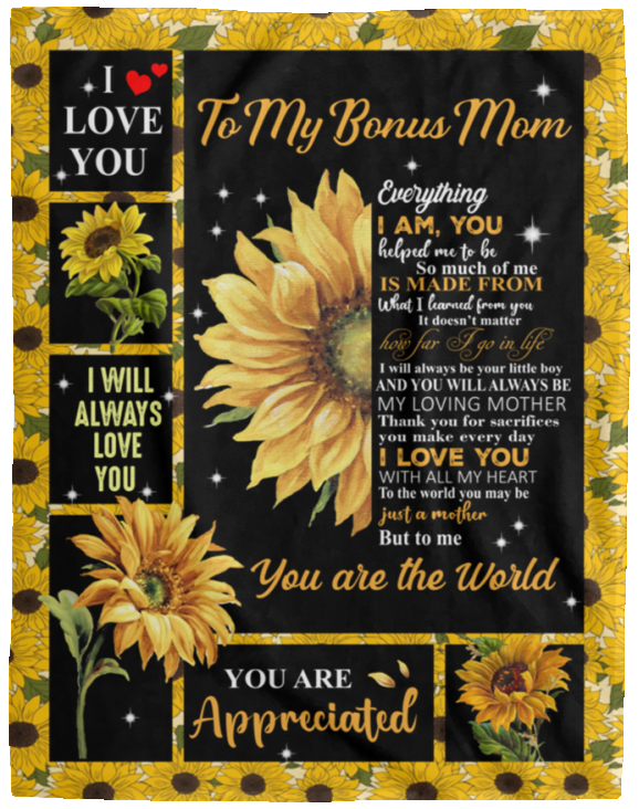 To My Bonus Mom from Son | Cozy Plush Fleece Blanket