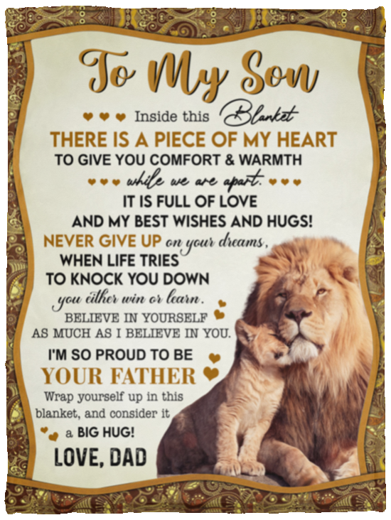 To My Son A Piece of My Heart Love Dad | Cozy Plush Fleece Blanket