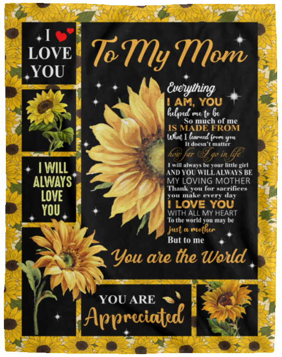 To My Mom From Daughter Sunflower | Cozy Plush Fleece Blanket
