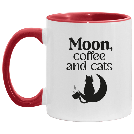 Moon, Coffee and Cats | 11 oz. Accent Mug