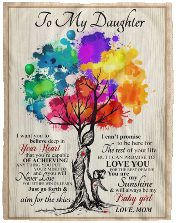 To My Daughter Love Tree | Cozy Fleece Blanket