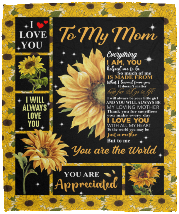 To My Mom From Daughter Sunflower | Cozy Plush Fleece Blanket