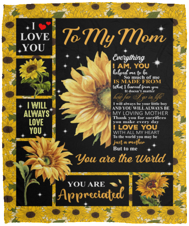 To My Mom from Son Sunflower | Cozy Plush Fleece Blanket