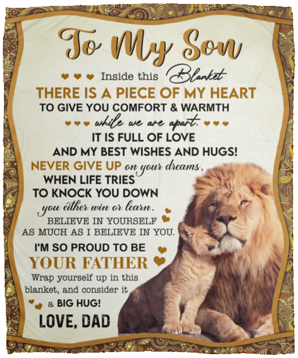 To My Son A Piece of My Heart Love Dad | Cozy Plush Fleece Blanket