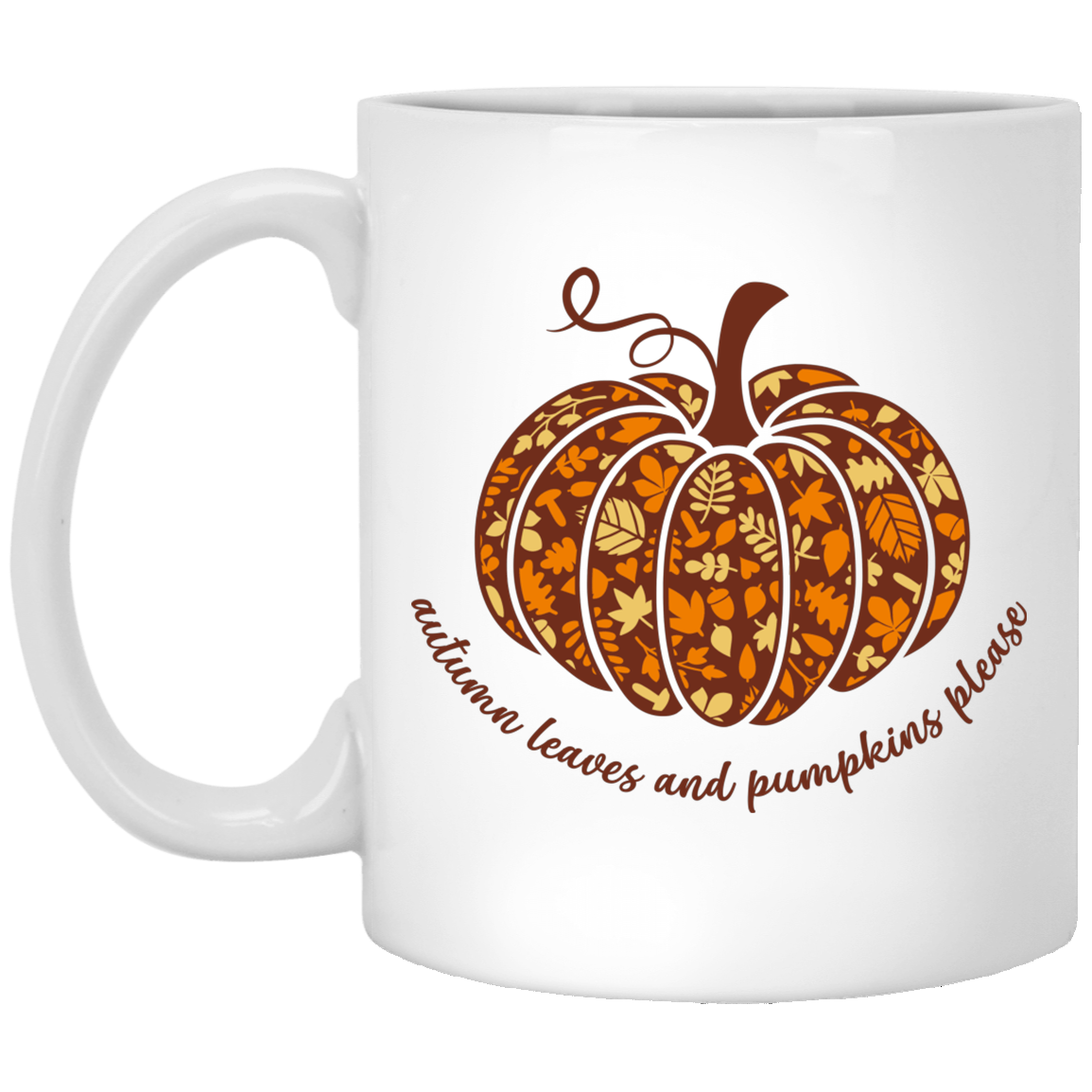 Autumn Leaves & Pumpkin Please | 11 oz. White Mug