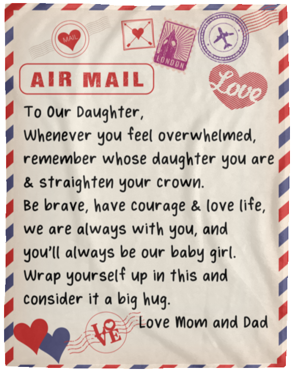 Air Mail-To Our Daughter | Fleece Blanket
