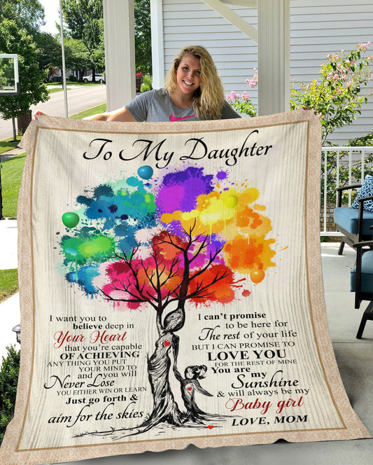To My Daughter Love Tree | Cozy Fleece Blanket