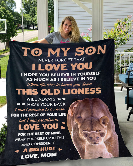 To My Son, Love Mom | Plush Fleece Blanket