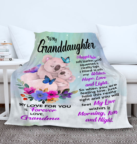 To My Granddaughter Koalas | Cozy Plush Fleece Blanket