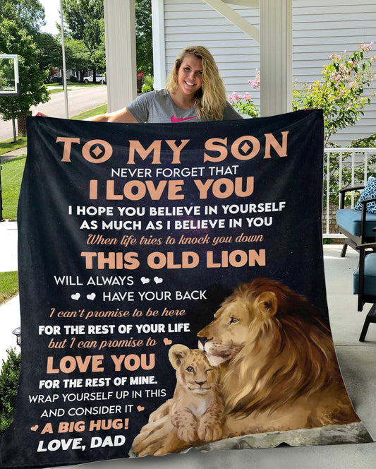 To My Son Blanket with Lions I will always have your back