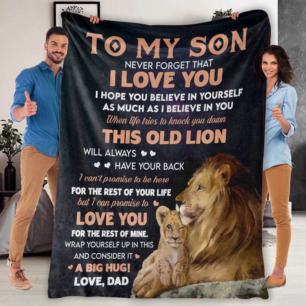 To My Son Blanket with Lions I will always have your back