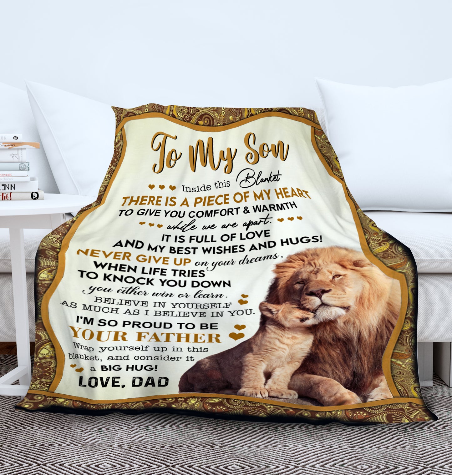 To My Son A Piece of My Heart Love Dad | Cozy Plush Fleece Blanket
