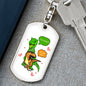 T Rex "Pull My Hair" | Dog Tag Keychain (V3)