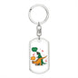 T Rex "I'm Trying" | Dog Tag Keychain