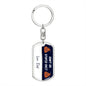 Don't Do Stupid... | Love Dad Graphic Dog Tag Keychain Blue & White