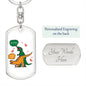 T Rex "I'm Trying" | Dog Tag Keychain