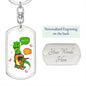 T Rex "Pull My Hair" | Dog Tag Keychain (V2)