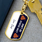 Don't Do Stupid... | Love Dad Graphic Dog Tag Keychain Blue & White