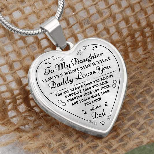To My Daughter Love Dad | Keepsake Heart Necklace
